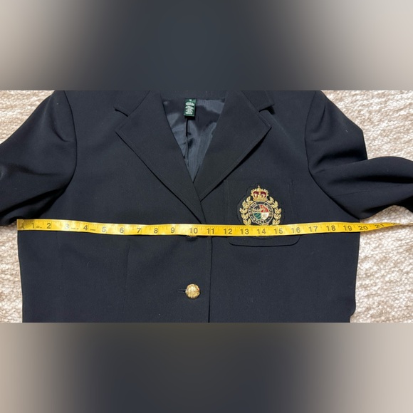 Lauren Ralph Lauren 100%wool laine lining Black Blazer with Gold Buttons - Picture 10 of 14